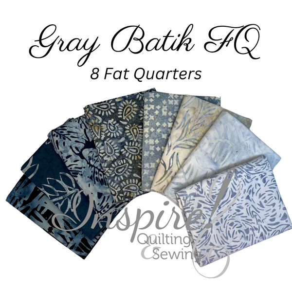 Gray Batiks Bundle, 8 pieces