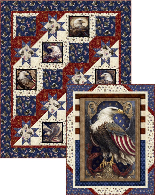American Spirit Eagle Panel Quilt Kit-Wall Size