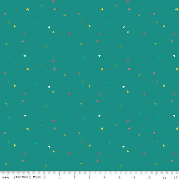 Market Street, Tiny Tossed Triangles on Teal