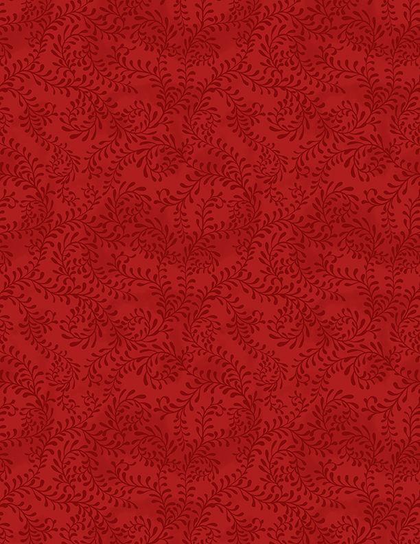 Swirling Leaves Wide Backing, 108", Red