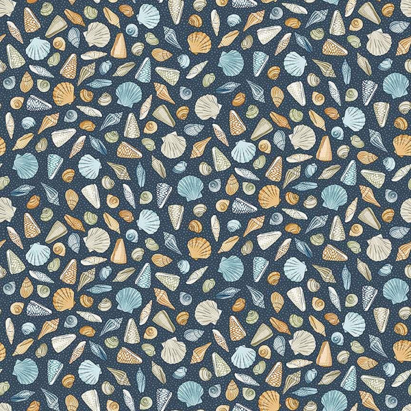 Andover/Makower, High Tide, Beachcomber, Dark Blue