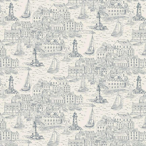 Andover/Makower, High Tide, Harbor View, Cream Toile