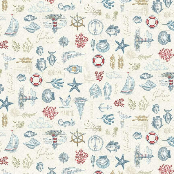 Andover/Makower, High Tide, Maritime, Cream