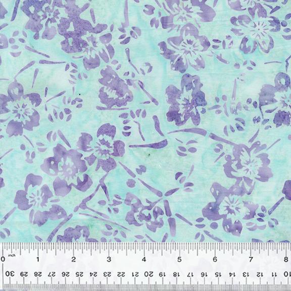 Anthology, Breeze Batiks, Bamboo Floral, Baby Blue