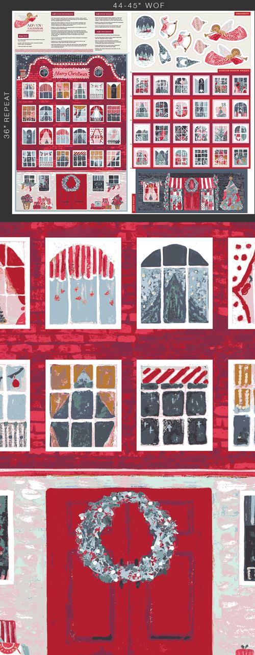 Art Gallery Fabrics, Adventale, Advent Calendar Panel 36" X 44"