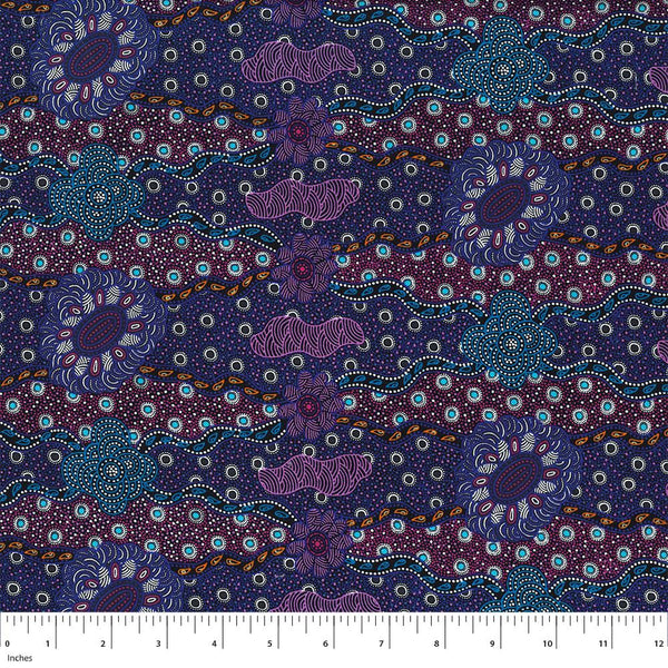 Australian Aboriginal Prints, Lillup Dreaming Purple by Karen Bird