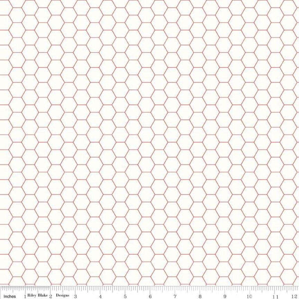 Bee Backgrounds, Honeycomb C6387-RED