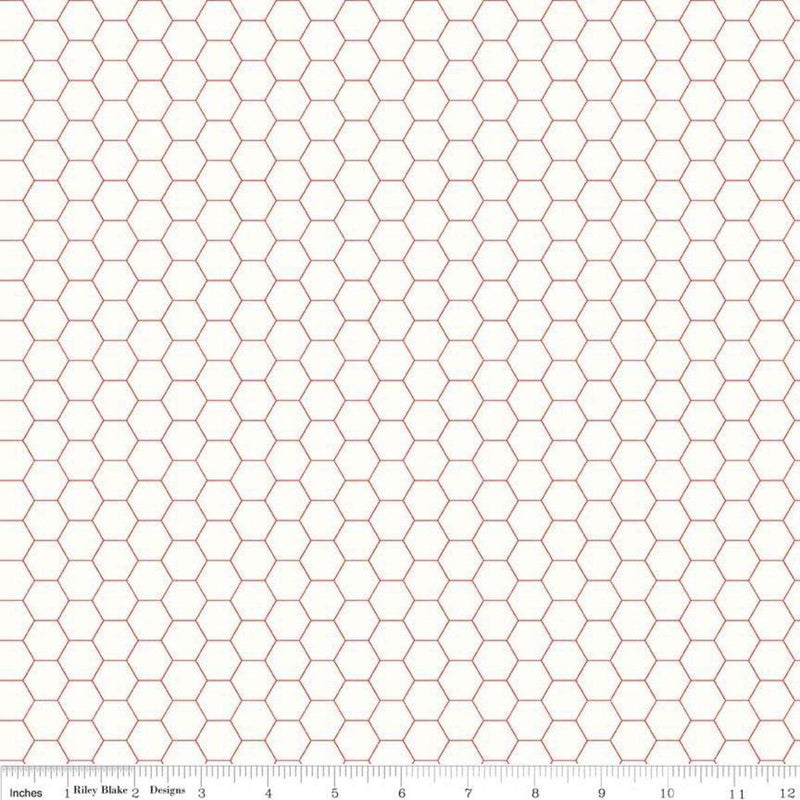 Bee Backgrounds, Honeycomb C6387-RED