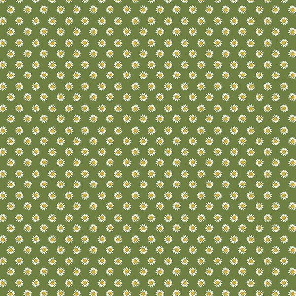 Benartex, A Prairie Heart, Dainty Daisy, Dark Fern