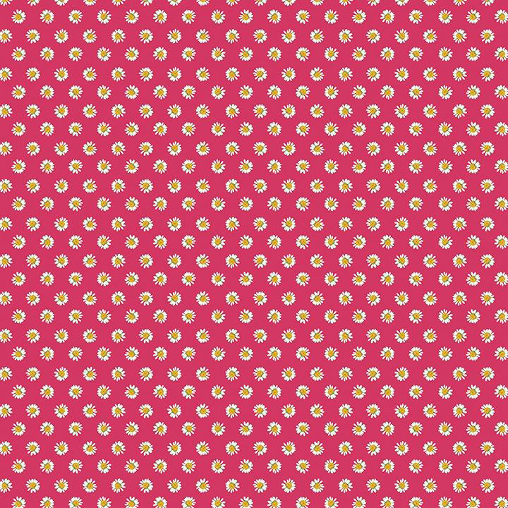 Benartex, A Prairie Heart, Dainty Daisy, Dark Pink