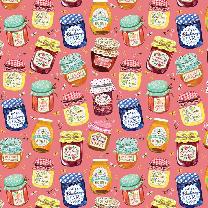 Benartex, A Prairie Heart, Jam Jars, Peach Jam