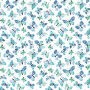 Benartex, A Prairie Heart, Rustic Flutter, Blue/White