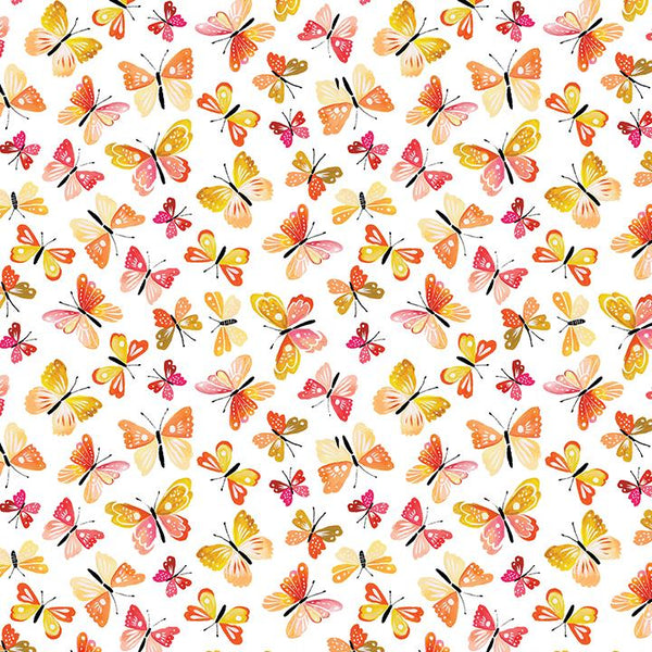Benartex, A Prairie Heart, Rustic Flutter, Peach/`White