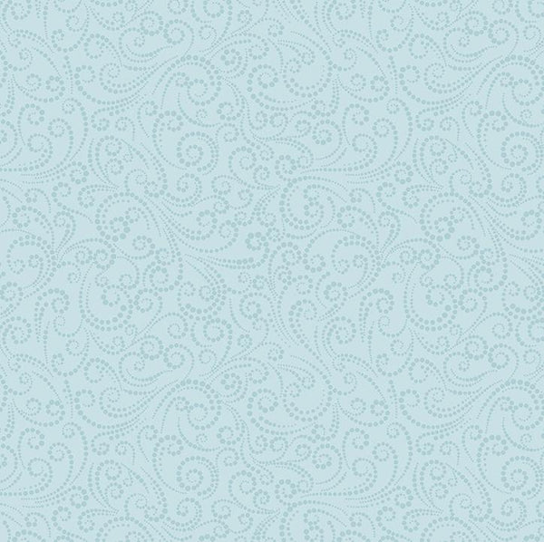 Benartex, A Winter's Day, Dotted Scroll, Aqua