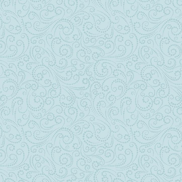 Benartex, A Winter's Day, Dotted Scroll, Aqua