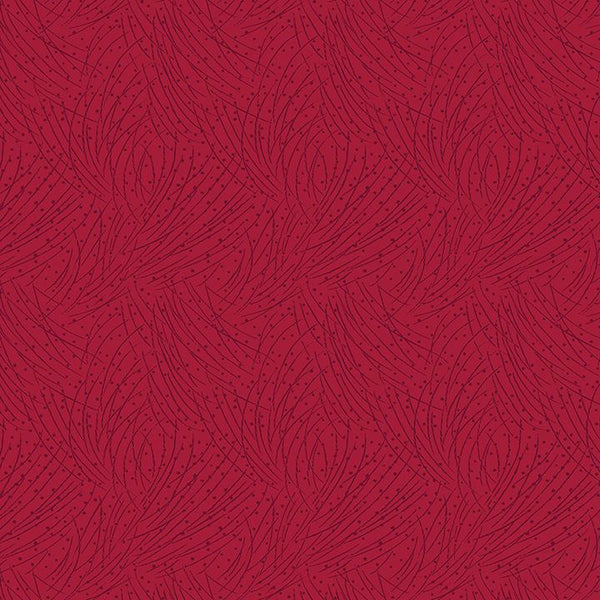Benartex, A Winter's Day, Golden Pine , Red