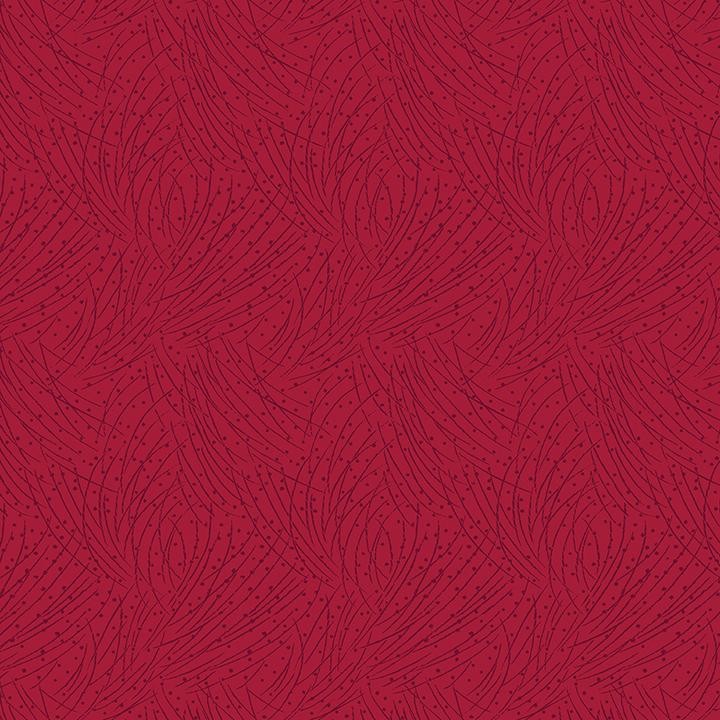Benartex, A Winter's Day, Golden Pine , Red