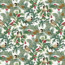 Benartex, A Winter's Day, Winter Chickadees, White