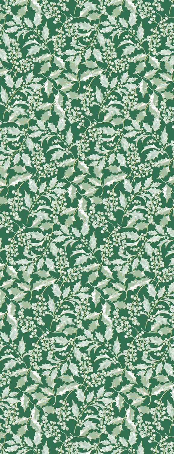 Benartex, A Winter's Day, Winter Holly, Green