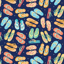 Benartex, Beach Retreat, Flip Flops, Navy