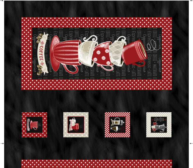 Benartex Fabric, Perfect Brew, Main Panel 44" X 34"