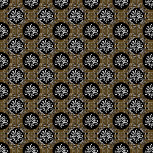 Benartex Fabric, Perfect Brew, Medallion Geo,