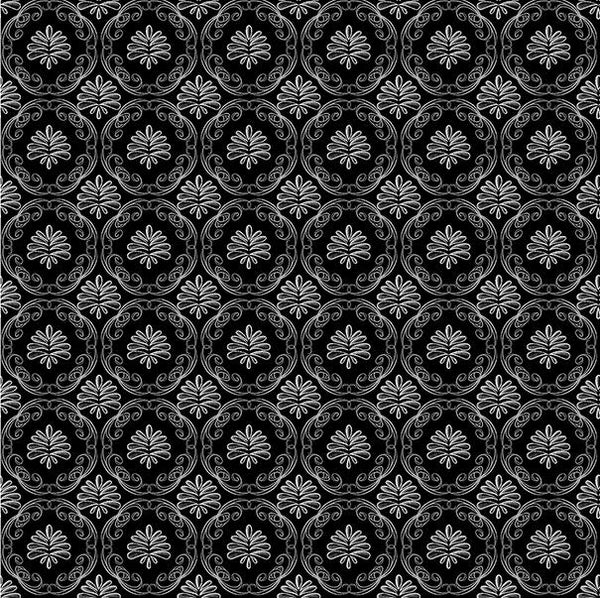 Benartex Fabric, Perfect Brew, Medallion Geo, Black & White