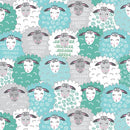 Benartex Fabric, Sweet Little Lamb, Cozy Lamb, Aqua