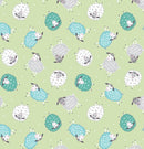 Benartex Fabric, Sweet Little Lamb, Dreamy Little Lamb, Green