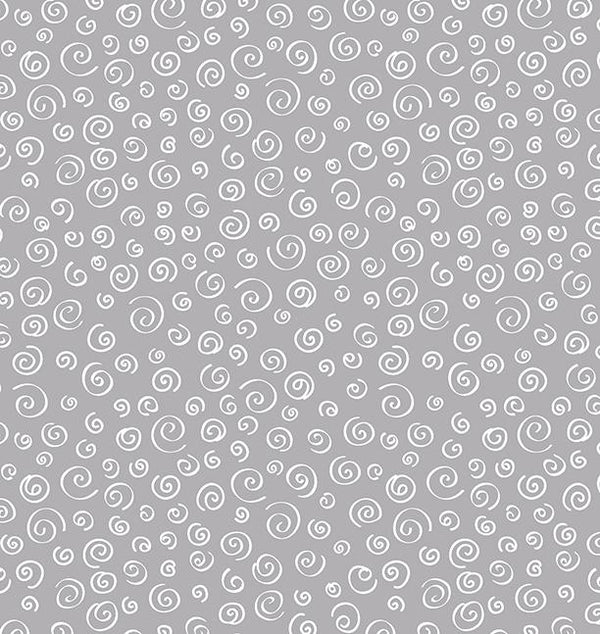 Benartex Fabric, Sweet Little Lamb, Dreamy Swirls, Gray