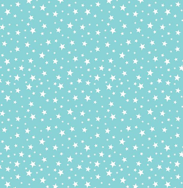 Benartex Fabric, Sweet Little Lamb, Little Stars, Aqua