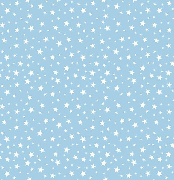 Benartex Fabric, Sweet Little Lamb, Little Stars, Blue