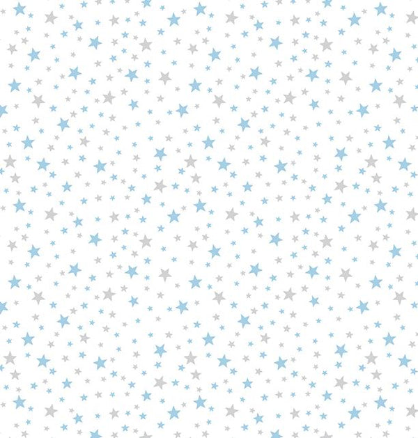 Benartex Fabric, Sweet Little Lamb, Little Stars, White