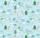 Benartex Fabric, Sweet Little Lamb, Scenic, Sky Blue