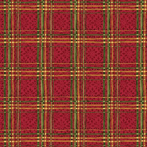 Benartex Fabrics, Star of Light, Plaid, Red