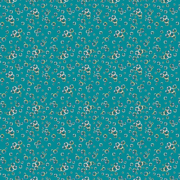 Benartex Fabrics, Under The Sea, Sea Bubbles, Teal