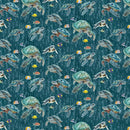 Benartex Fabrics, Under The Sea, Sea Turtle Swim, Dark Teal