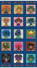 Benartex, Gentle Warriors, Portraits Panel, Blue, 24" X 44"