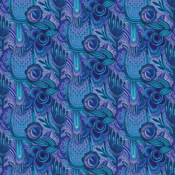 Benartex, Gentle Warriors, Cascade,Teal/Purple