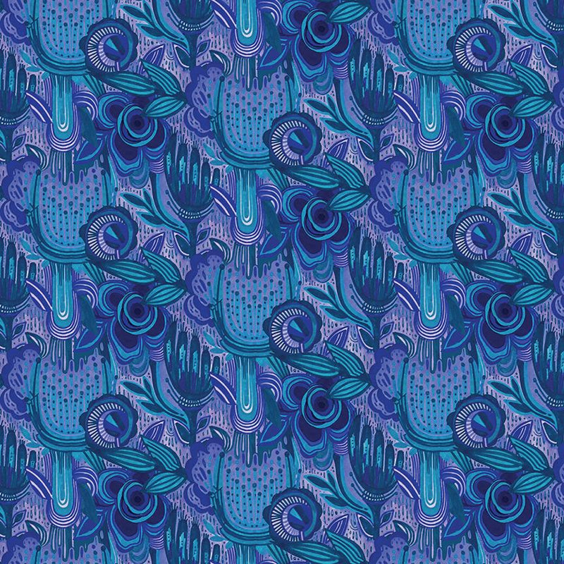 Benartex, Gentle Warriors, Cascade,Teal/Purple