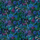 Benartex, Gentle Warriors, Feathered Floral, Blue