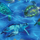 Benartex, Oceana , Sea Turtle Haven, Wide Backing, Blue