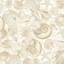 Benartex, Oceana Shells, Wide Backing, Cream