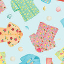 Benartex, Santas Vacation, Aloha Shirts, Aqua