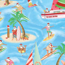 Benartex, Santas Vacation, Santa At Sea, Blue