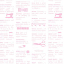 Benartex, Sewing words in Pink on White