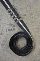 Black Metallic Zipper Tape, Silver