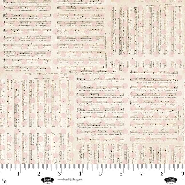 Blank Quilting, Parisian Snippets,Text , Ecru