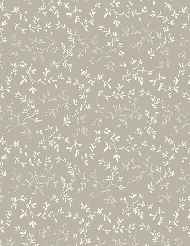 Blushing Blooms, Tonal Vines on Dark Beige