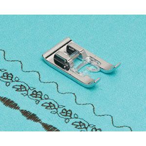 Brother XD0810031 Transparent Clear See Thru Snap On Metal Foot "N" for Satin, Applique, Font, Decor
